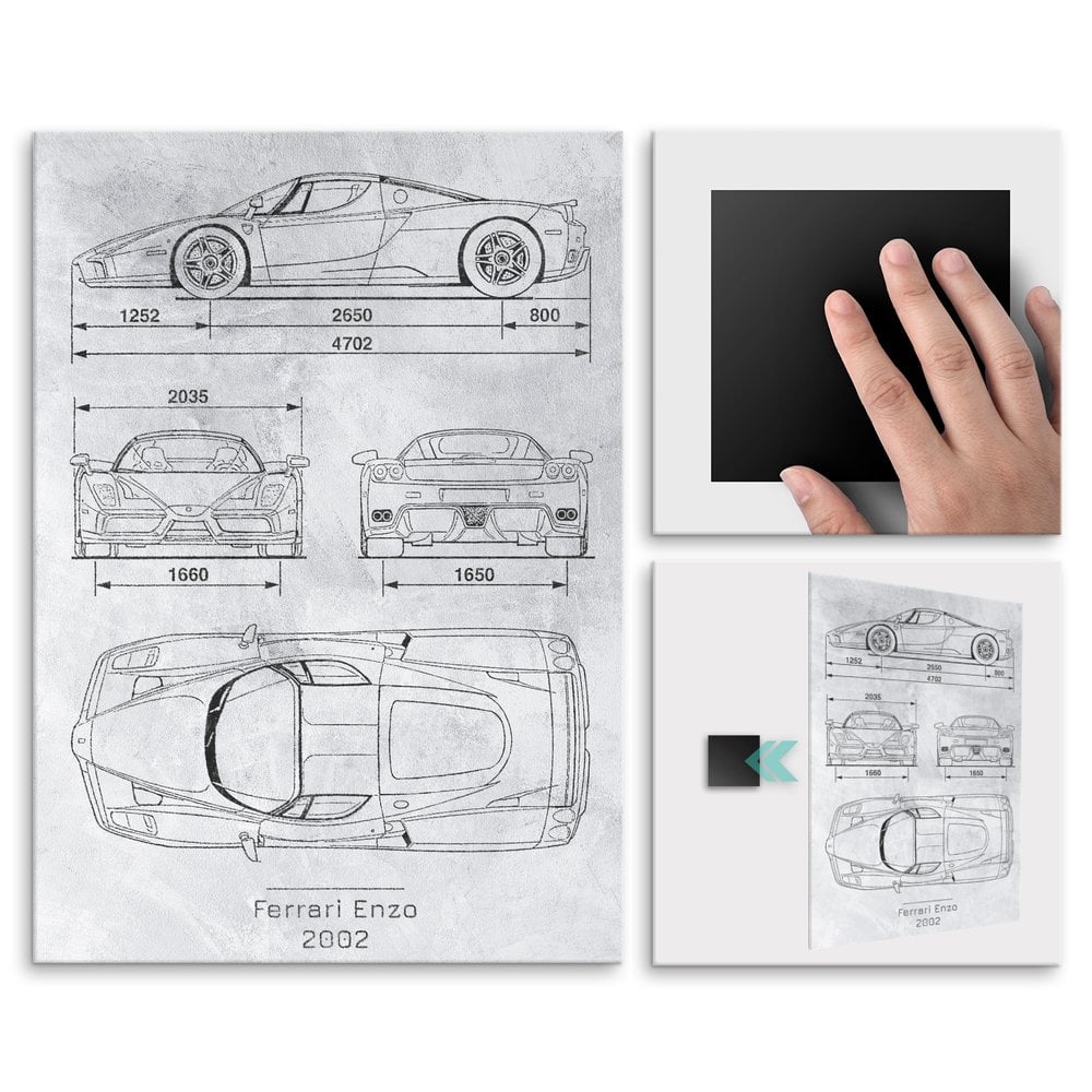 Plakat metalowy Ferrari Enzo Projekt Stone L
