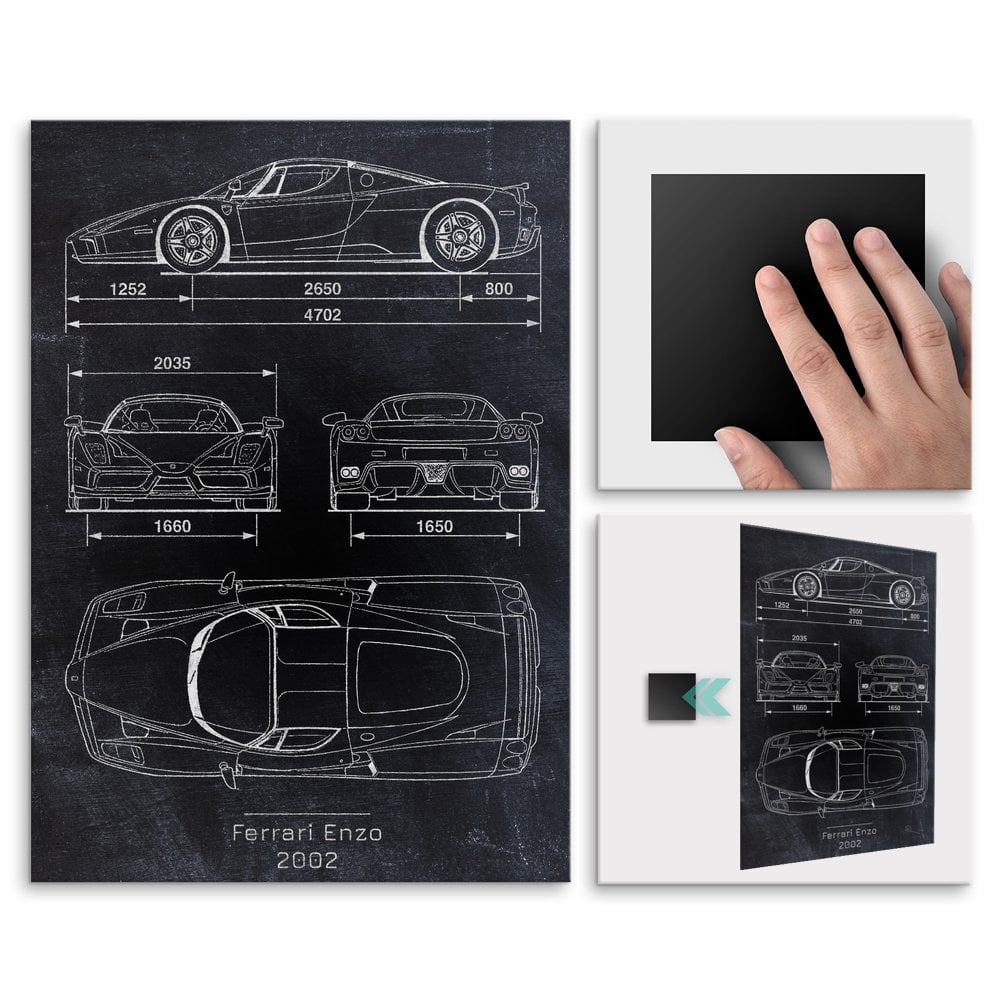 Plakat metalowy Ferrari Enzo Projekt Blackboard L