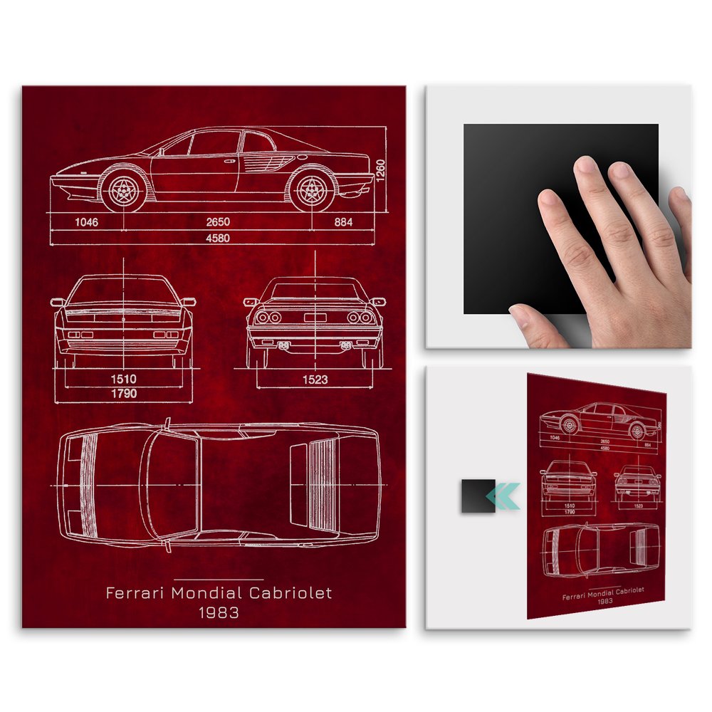Plakat metalowy Ferrari Mondial Cabriolet Projekt Scarlet L