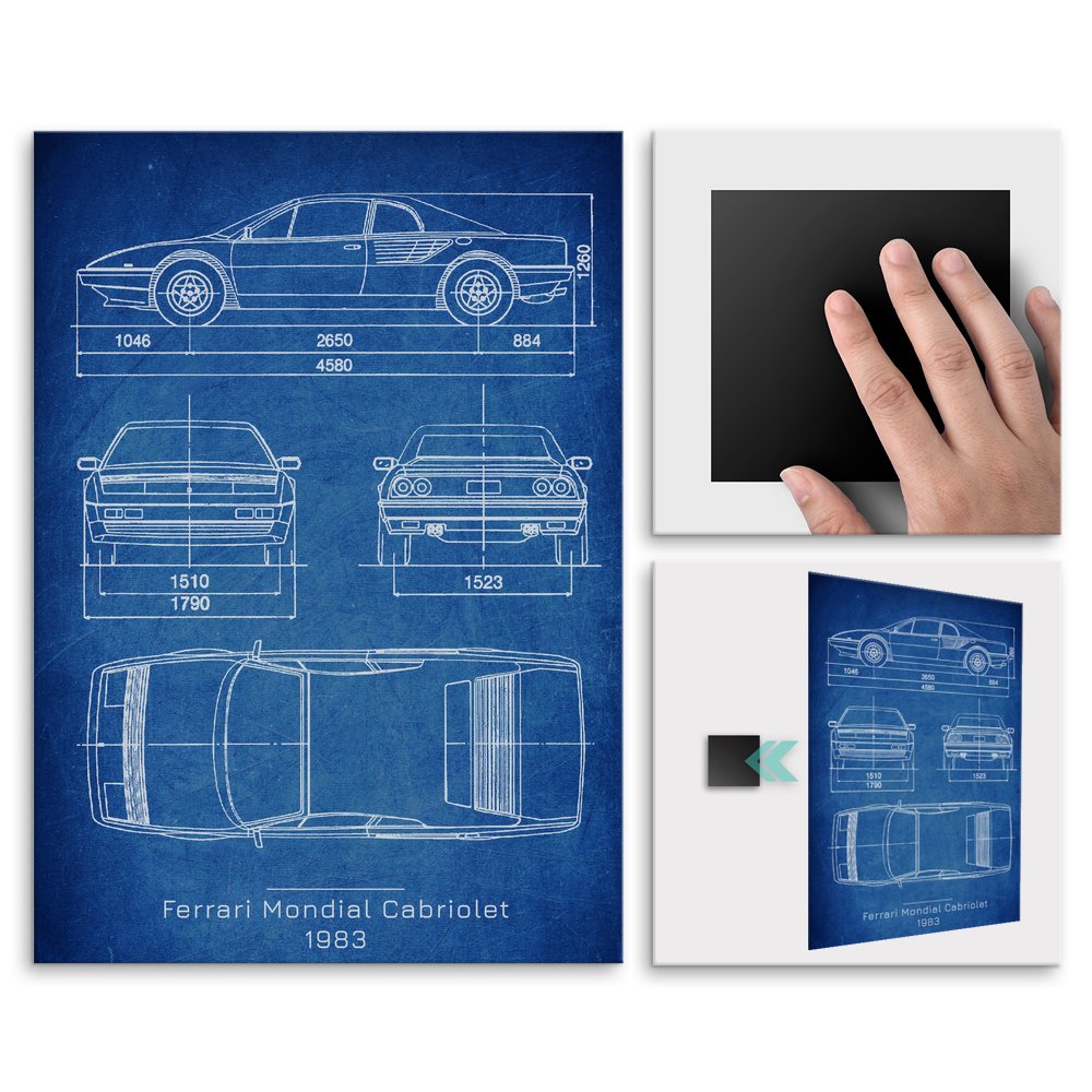 Plakat metalowy Ferrari Mondial Cabriolet Projekt Cobalt M