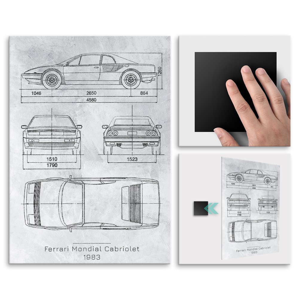Plakat metalowy Ferrari Mondial Cabriolet Projekt Stone M