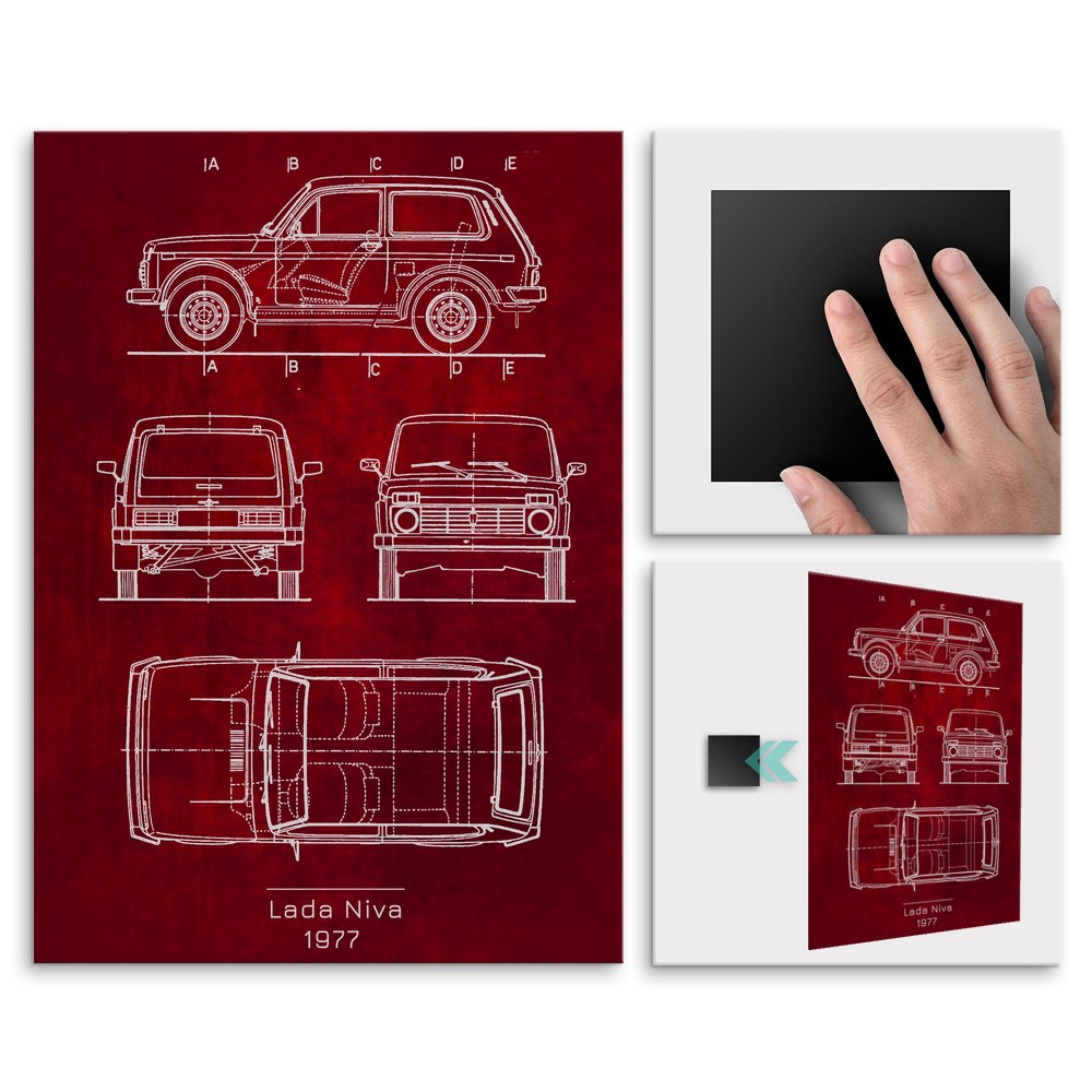 Plakat metalowy Lada Niva Projekt Scarlet M