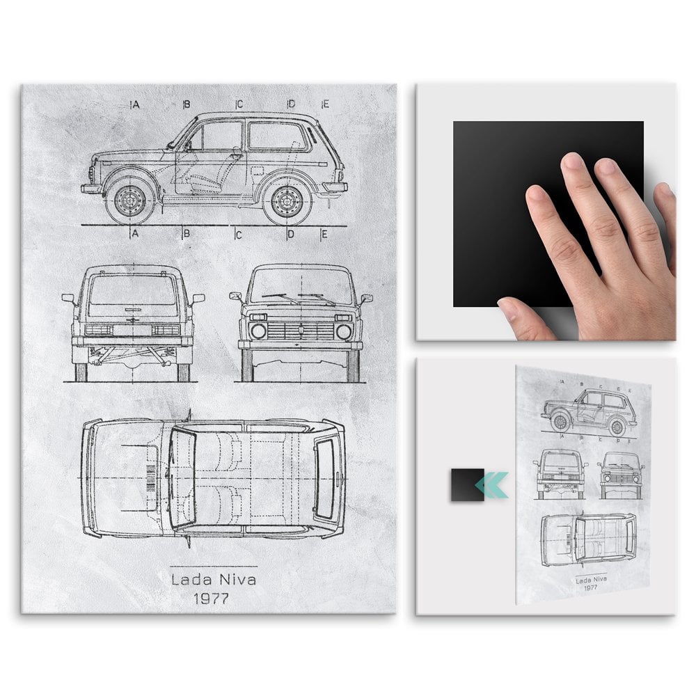 Plakat metalowy Lada Niva Projekt Stone L