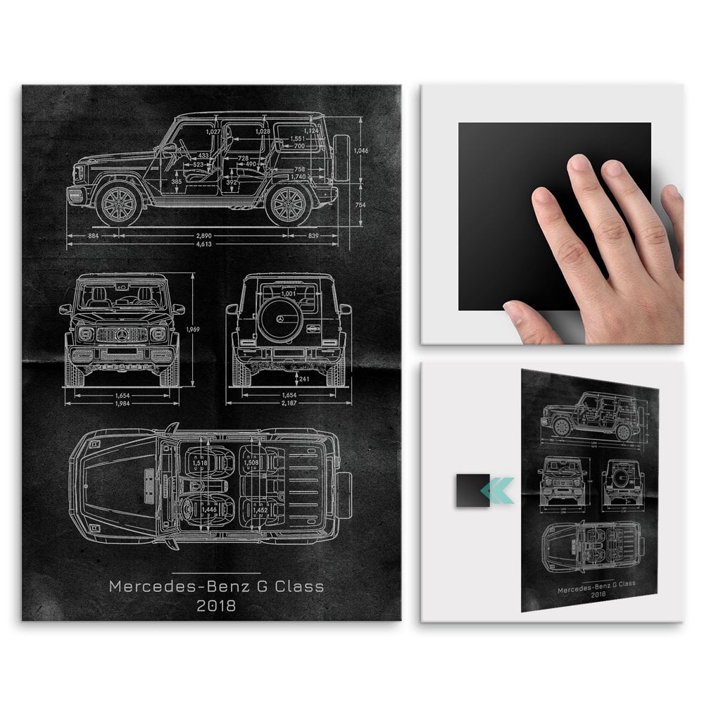 Plakat metalowy Mercedes-Benz G Class Projekt Graphite L