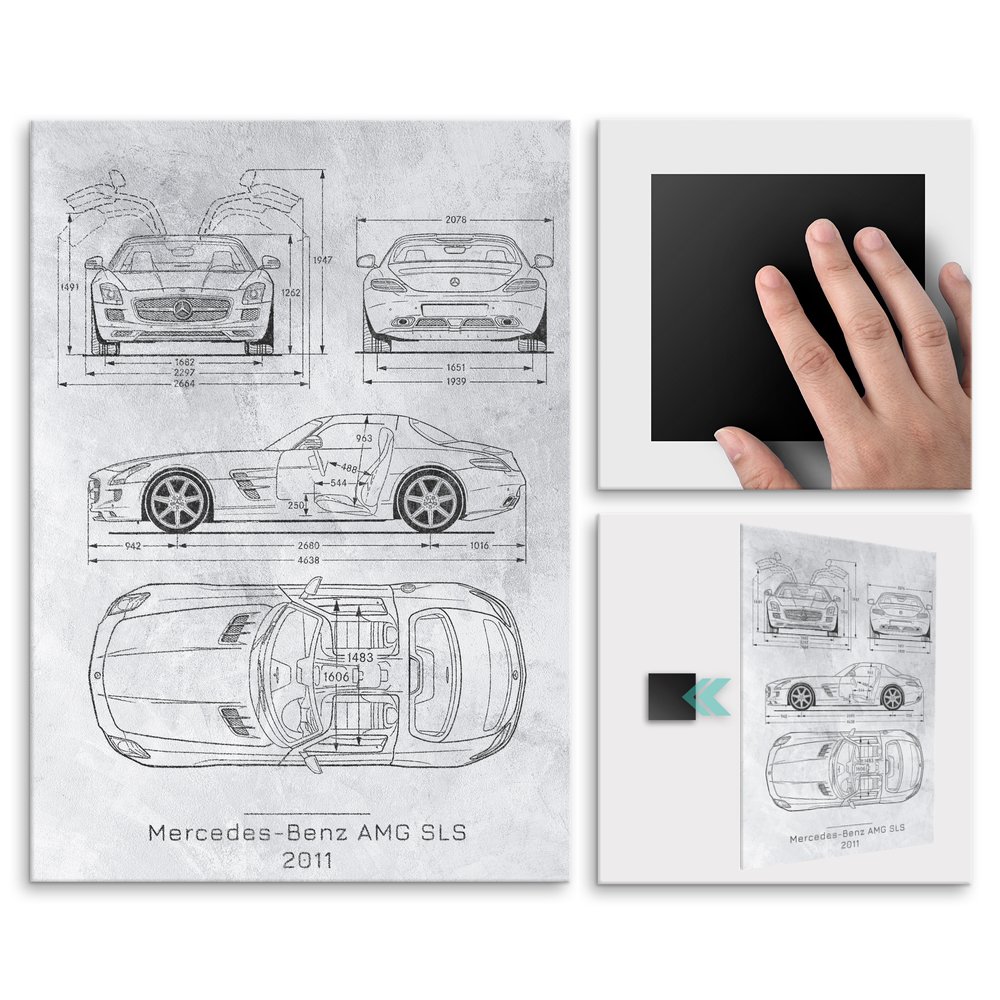 Plakat metalowy Mercedes Benz AMG SLS Projekt Stone M