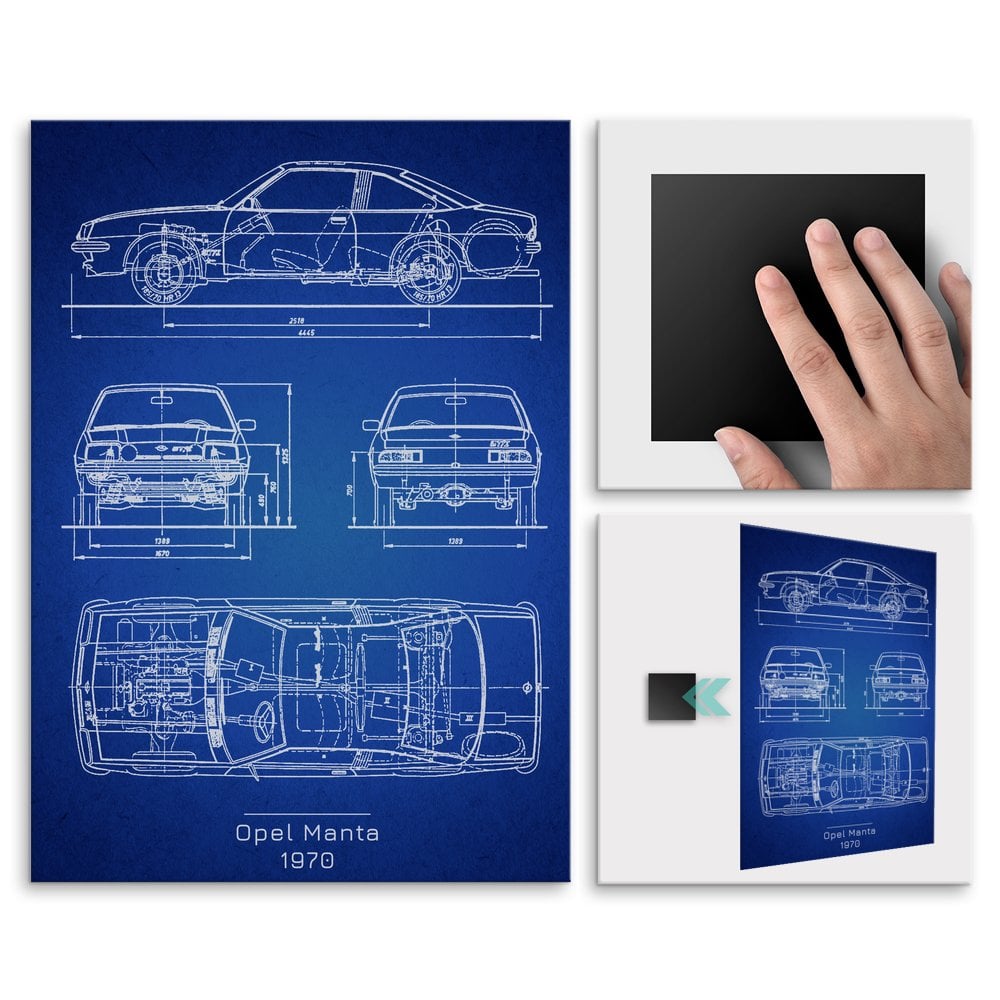 Plakat metalowy Opel Manta Projekt Blueprint L