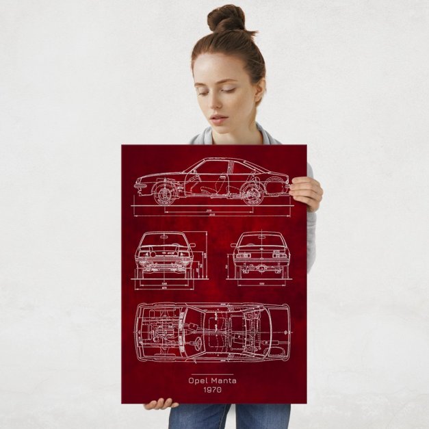 Plakat metalowy Opel Manta Projekt Scarlet L