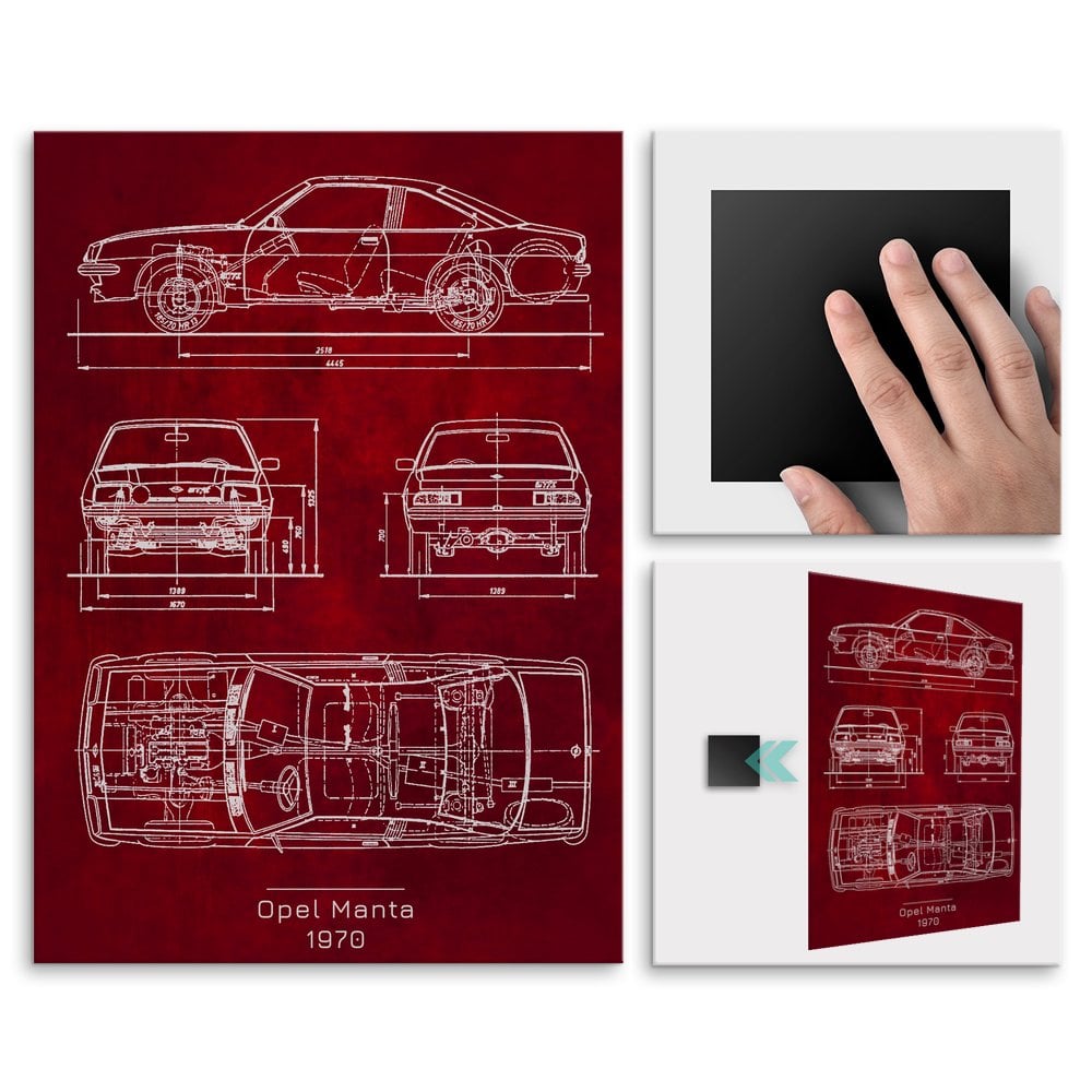 Plakat metalowy Opel Manta Projekt Scarlet L