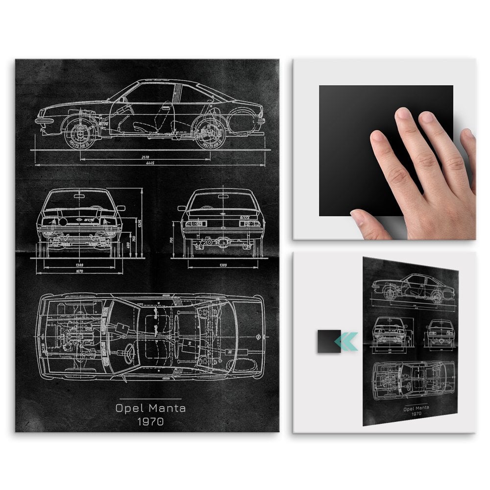 Plakat metalowy Opel Manta Projekt Graphite L