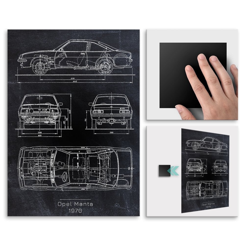Plakat metalowy Opel Manta Projekt Blackboard L