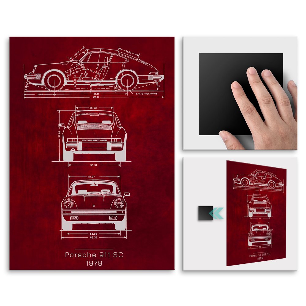Plakat metalowy Porsche 911 SC Projekt Scarlet M