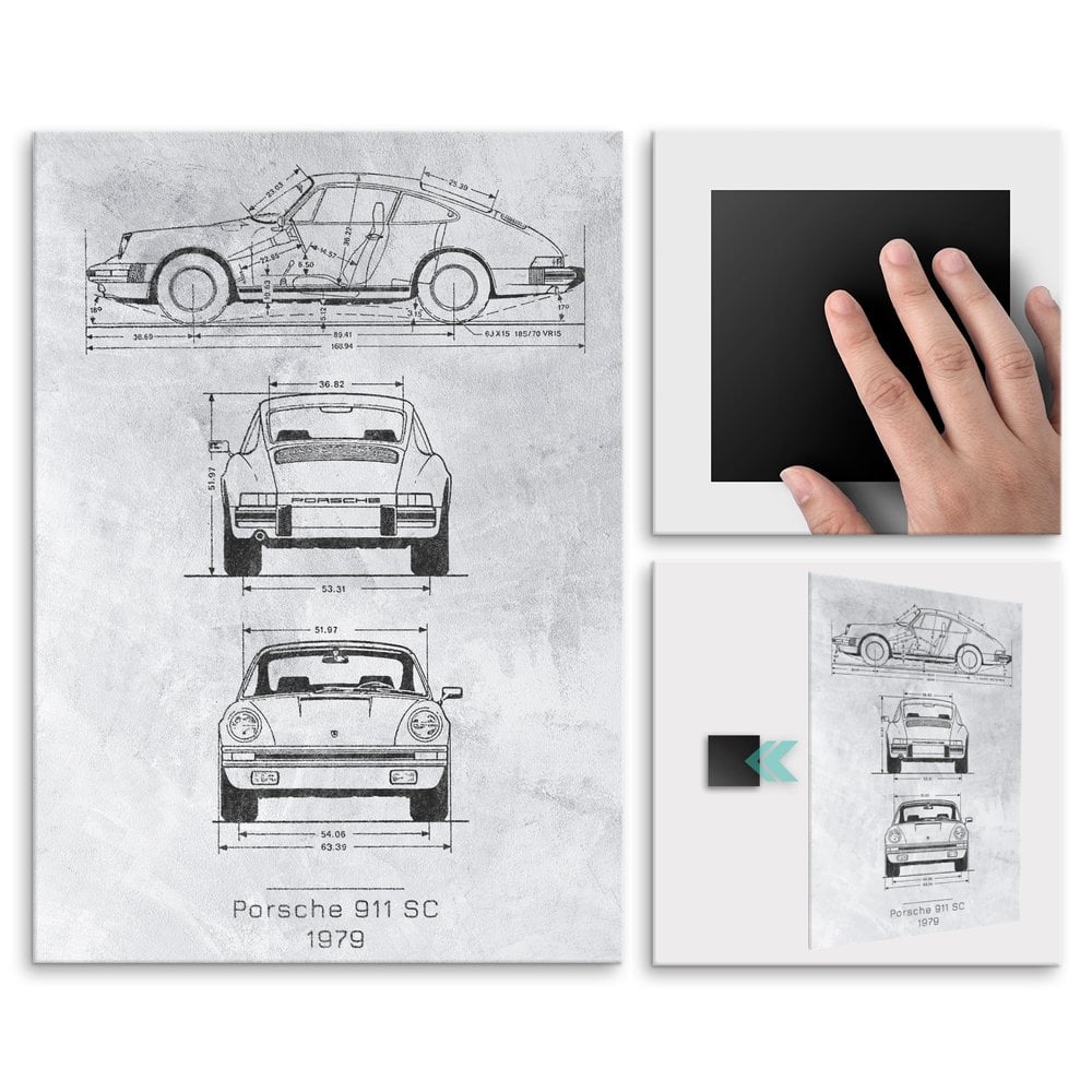 Plakat metalowy Porsche 911 SC Projekt Stone L
