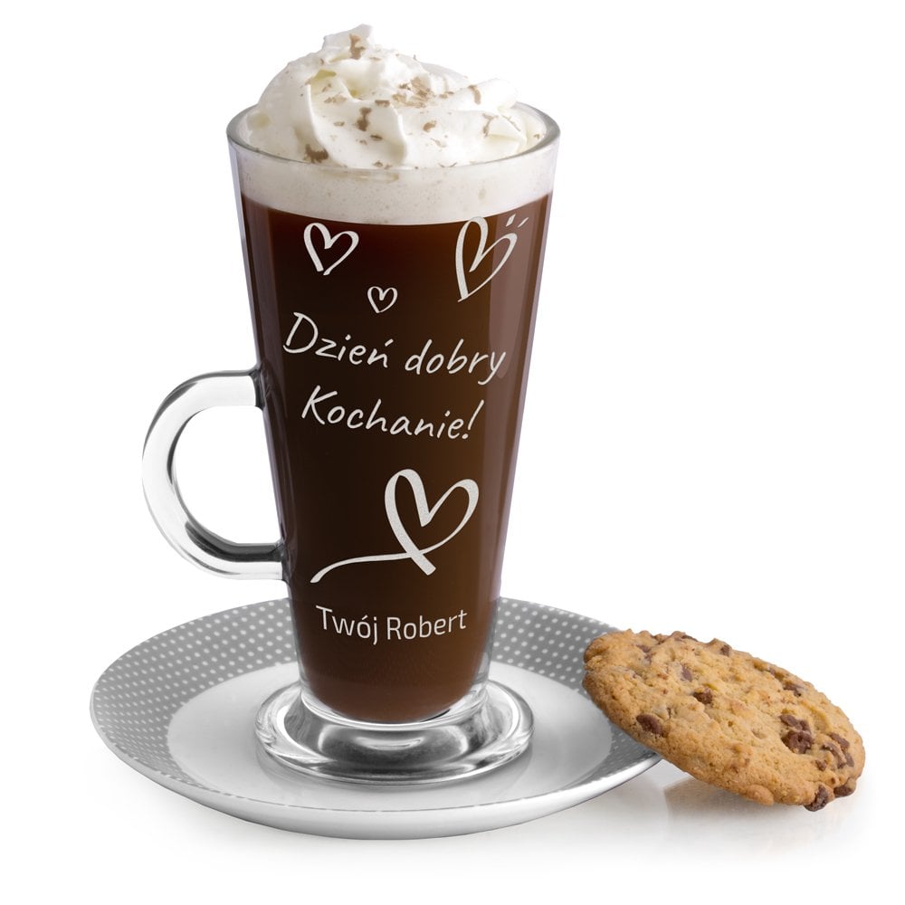 Szklanka do latte z grawerem dla dziewczyny ony na walentynki rocznic