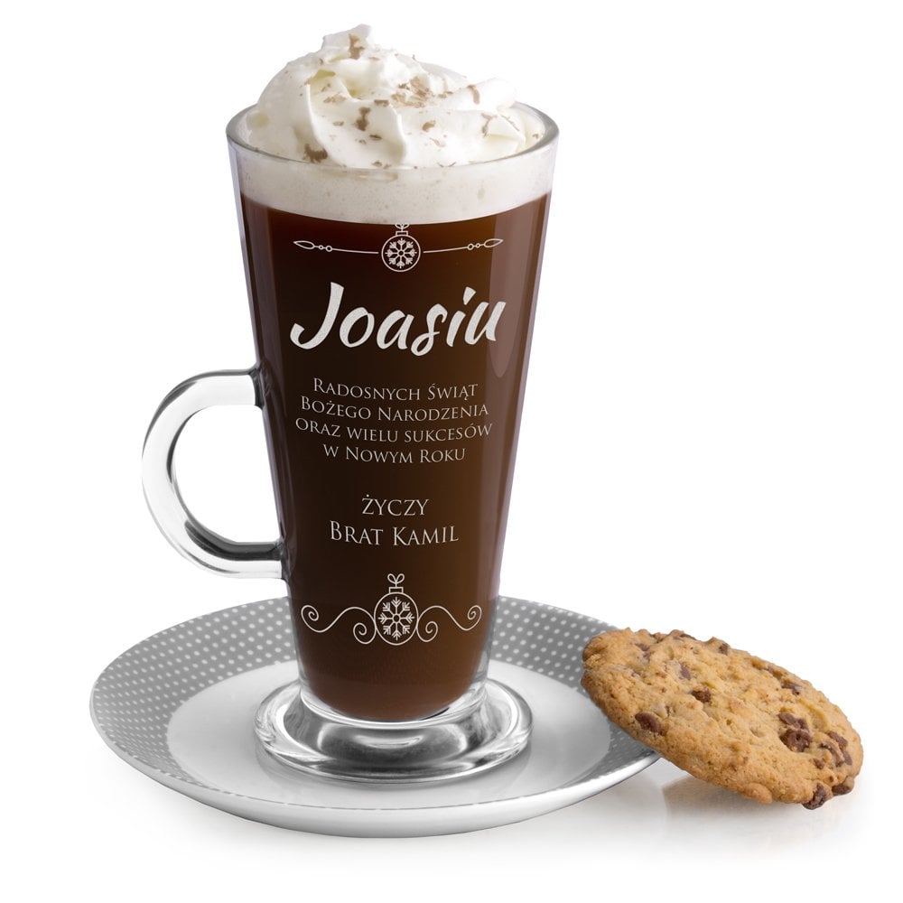Szklanka do latte z grawerem dla siostry na wita