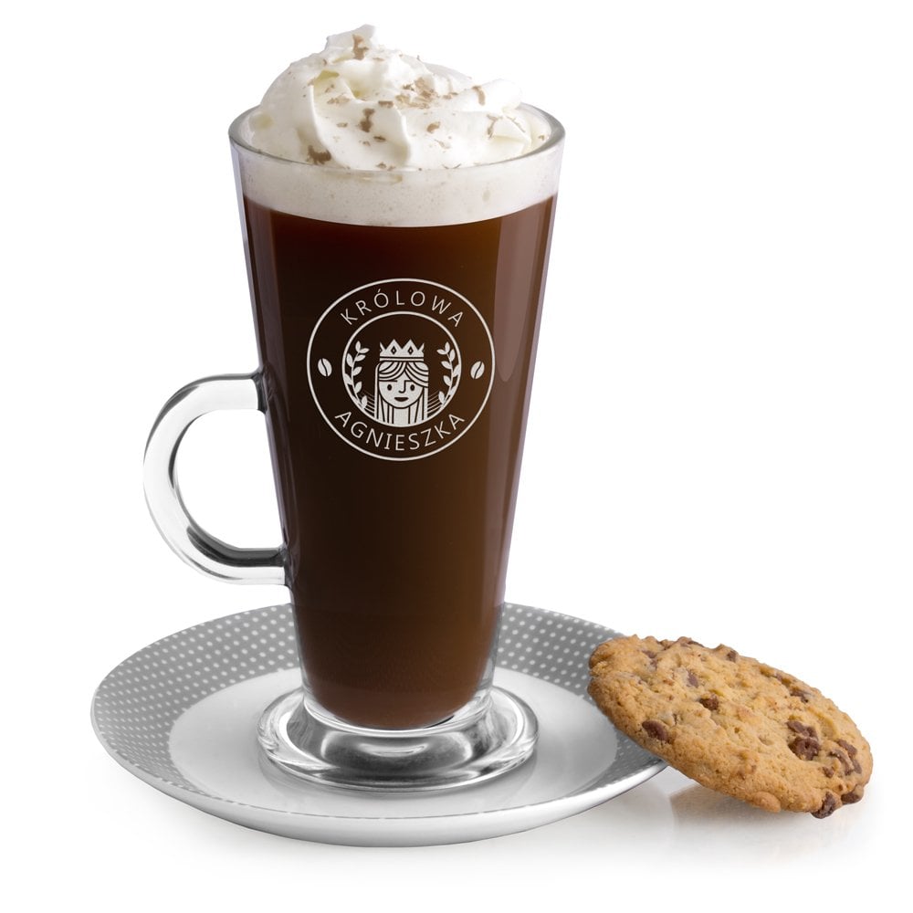 Szklanka do latte z grawerem dla niej na Dzie Kobiet wieczr panieski