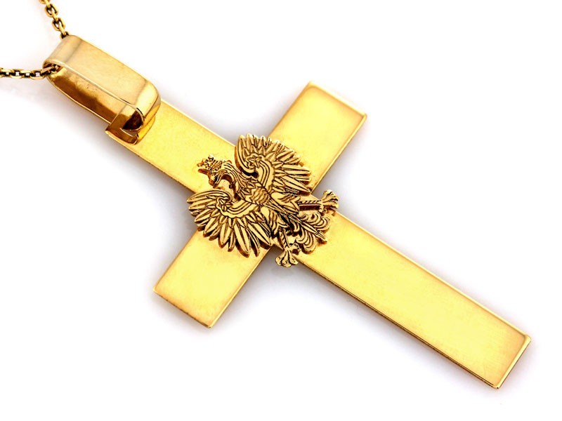 Złota zawieszka 585 krzyżyk krzyżyk prezent
