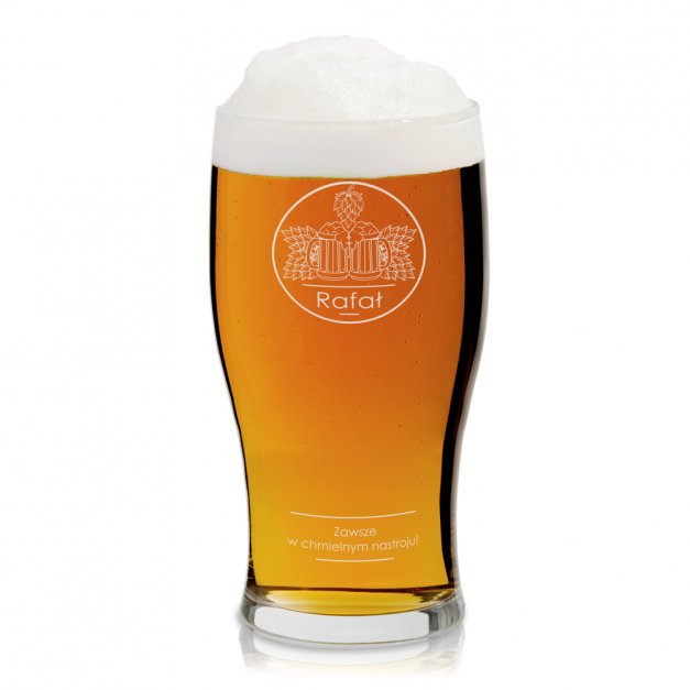Kufel szklany szklanka do piwa z grawerem dla piwosza