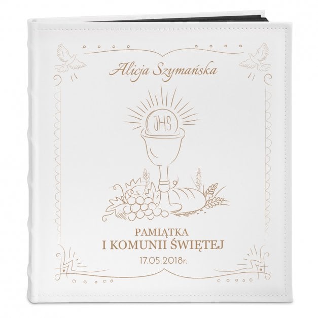 Album na zdjęcia z grawerem dla dziewczynki na komunię