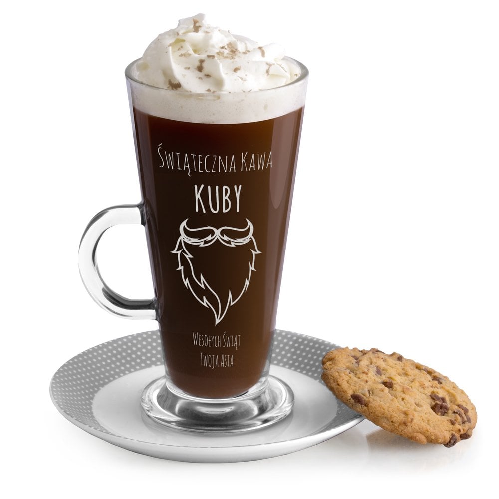 Szklanka do latte z grawerem dla brodacza na wita