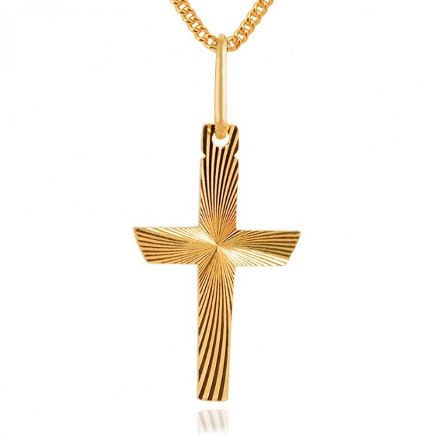 Srebrny Krzyżyk 925 Złocony La Luce z Łańcuszkiem Grawer