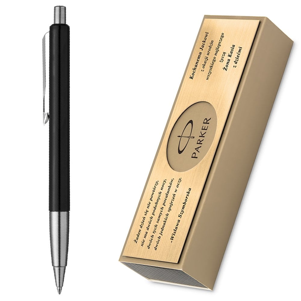 Dugopis Parker Vector Czarny GRAWER i ETUI