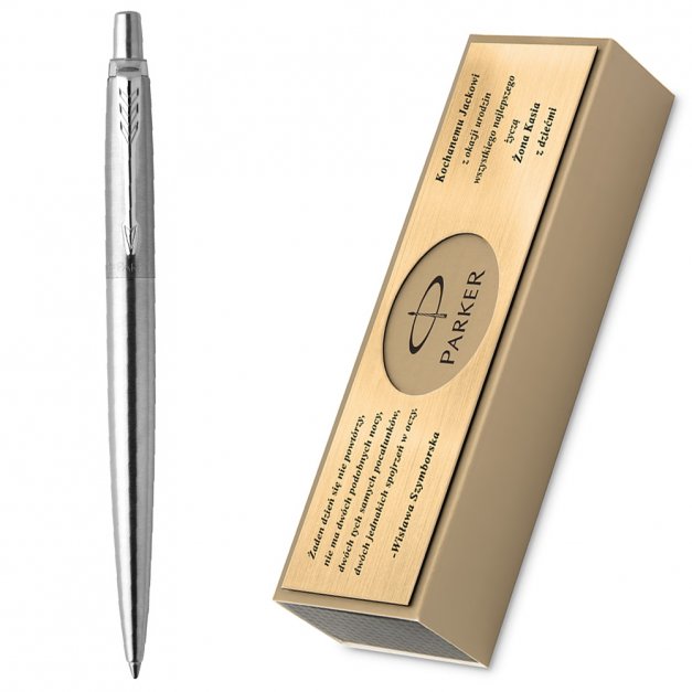 Długopis Parker Jotter Stalowy CT GRAWER i ETUI