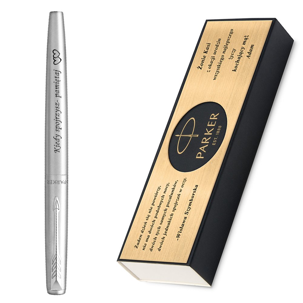 Piro Wieczne Parker Jotter Stalowy CT GRAWER i ETUI