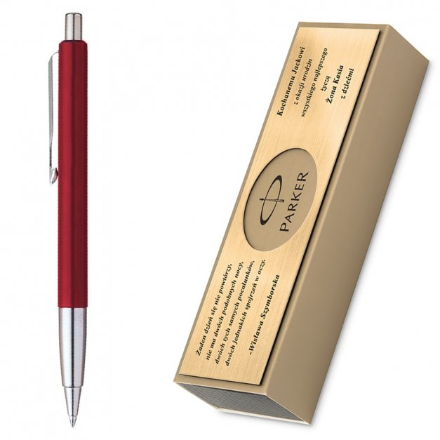 Długopis Parker Vector Czerwony GRAWER i ETUI