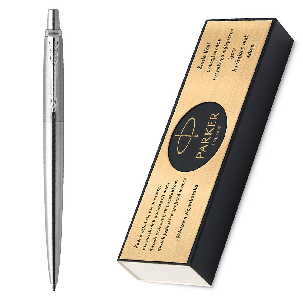 Dugopis Parker Jotter Stalowy CT GRAWER i ETUI