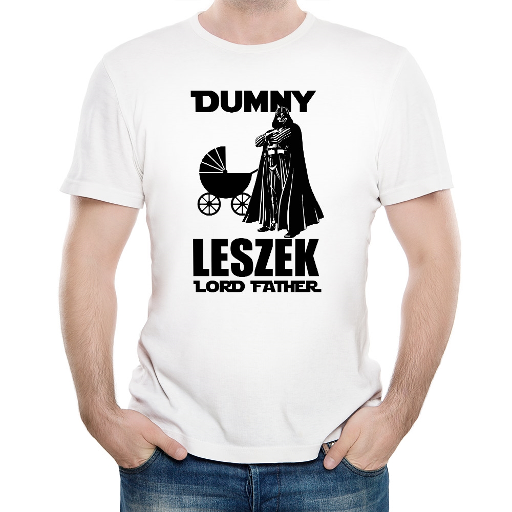 Koszulka mska biaa z nadrukiem dla taty