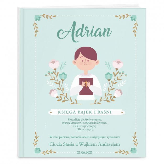 Księga baśni baśnie z nadrukiem dla chłopca na komunię