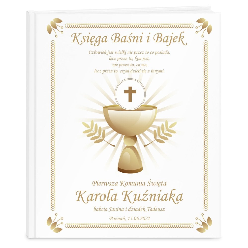 Ksiga bani banie z nadrukiem dla chopca na komuni