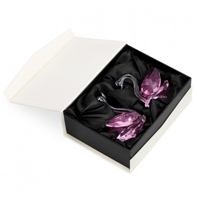 Łabędzie kryształowe w pudełku z nadrukiem dla dziewczyny żony na urodziny