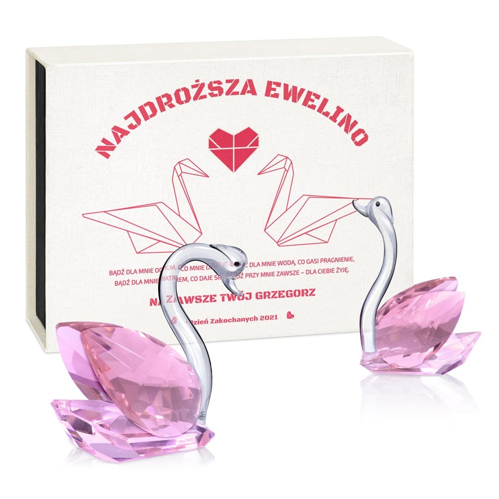 abdzie krysztaowe w pudeku z nadrukiem dla dziewczyny ony na walentynki