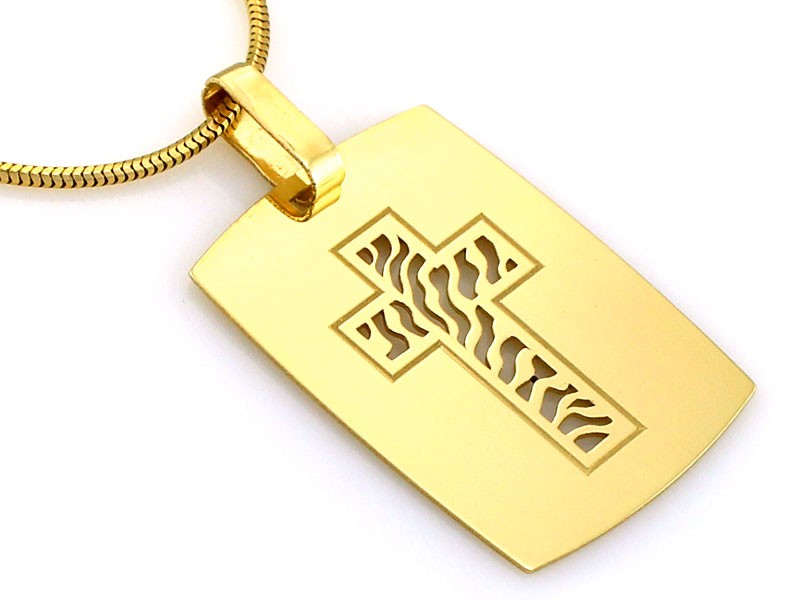 Złota zawieszka 585 krzyżyk krzyżyk prezent