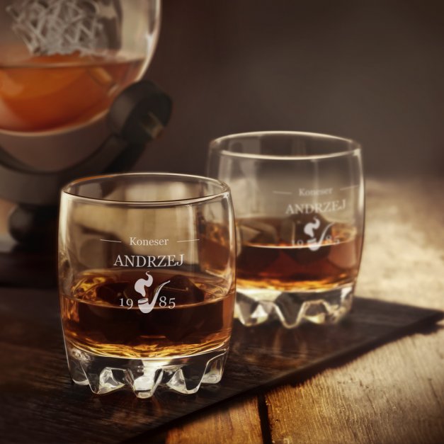 Szklanki grawerowane sylwana x6 fajka dla konesera whisky