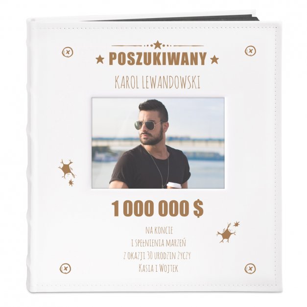Album na zdjęcia z okienkiem i nadrukiem dla niego na 30 urodziny
