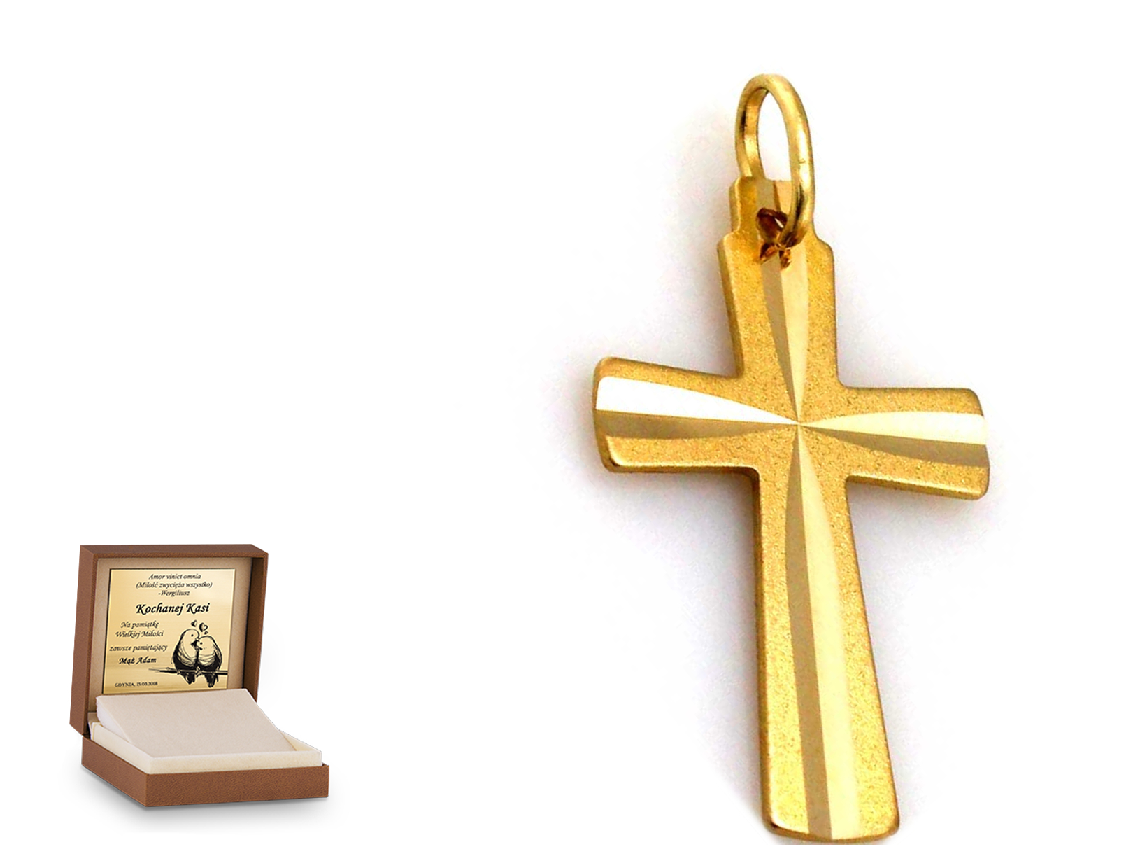 Złota zawieszka 585 krzyżyk krzyżyk prezent