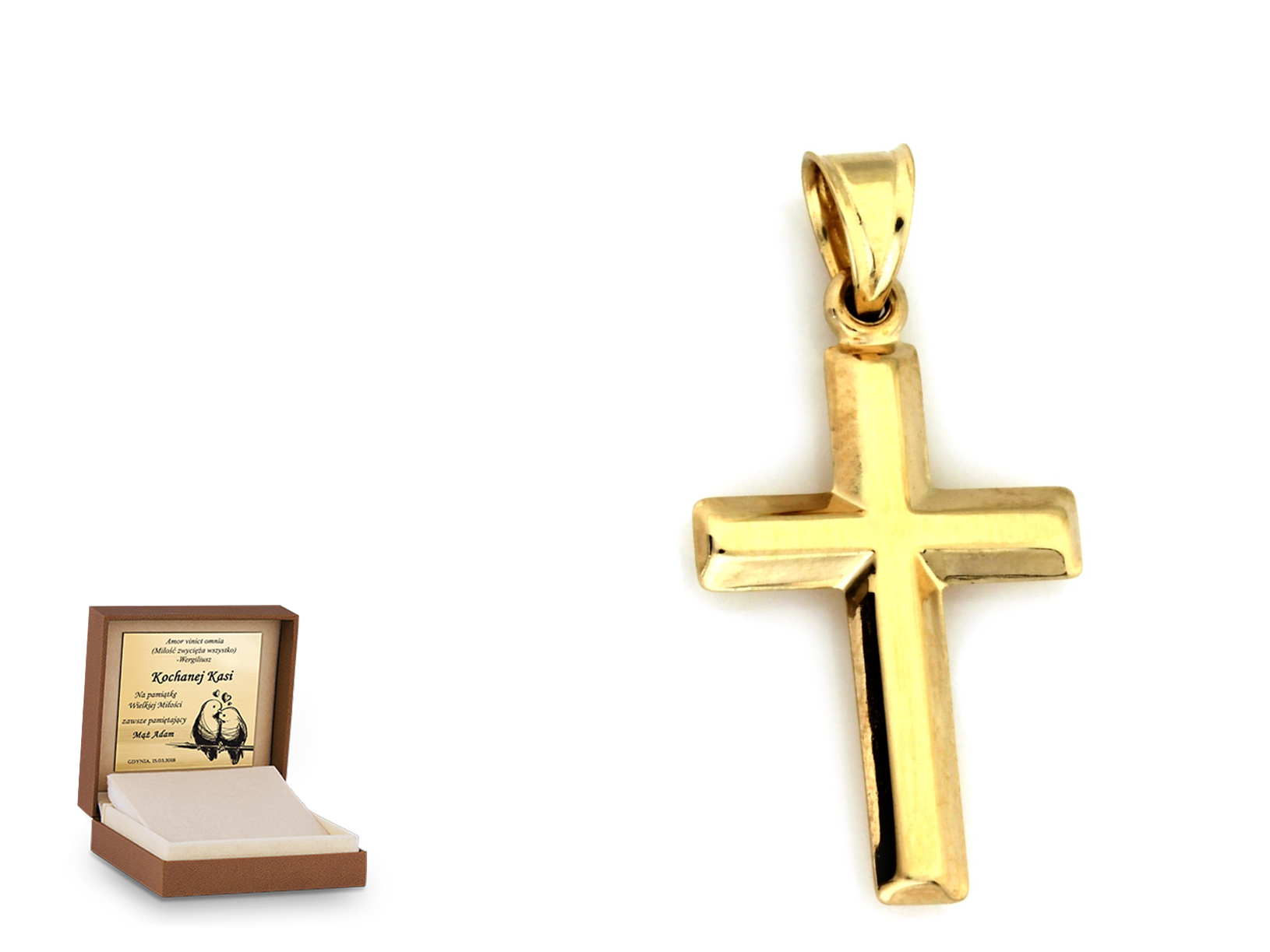 Złota zawieszka 585 krzyżyk krzyżyk prezent