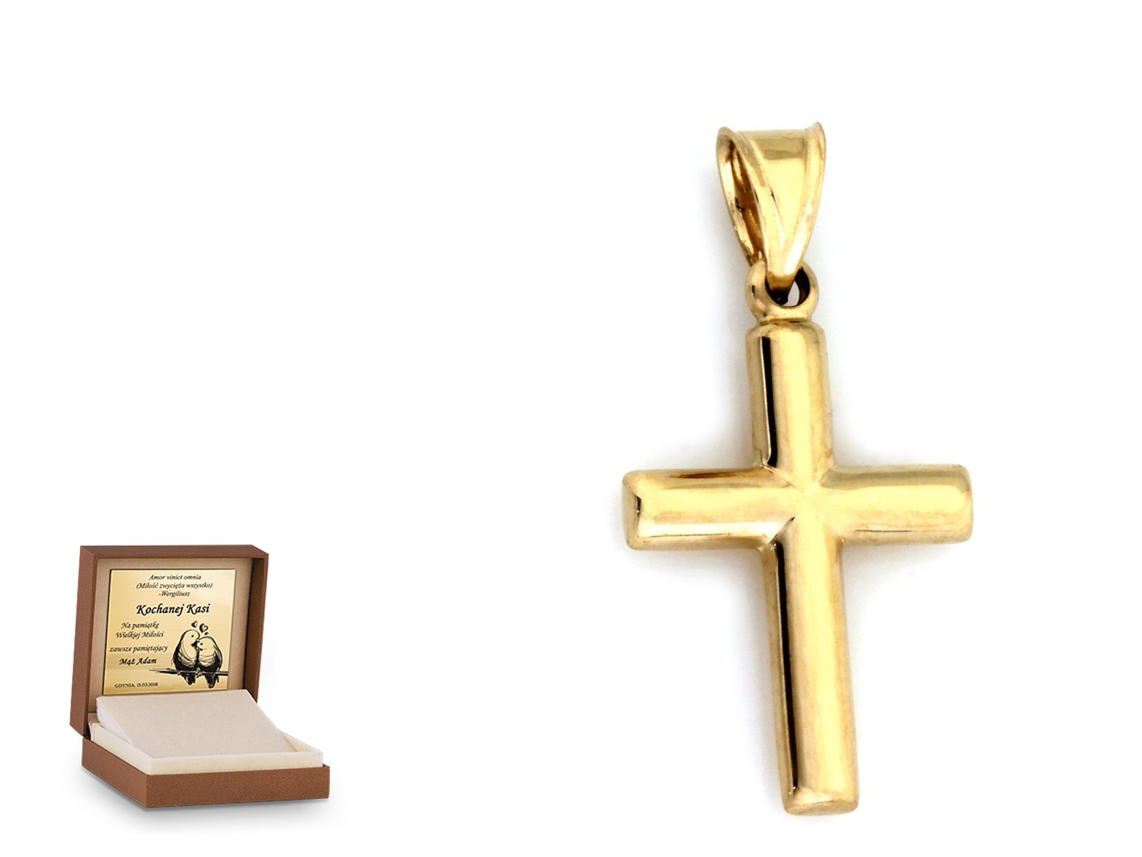 Złota zawieszka 585 krzyżyk krzyżyk prezent