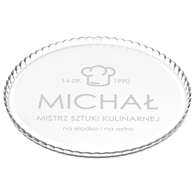 Patera szklana bez nóżki grawer dla niego