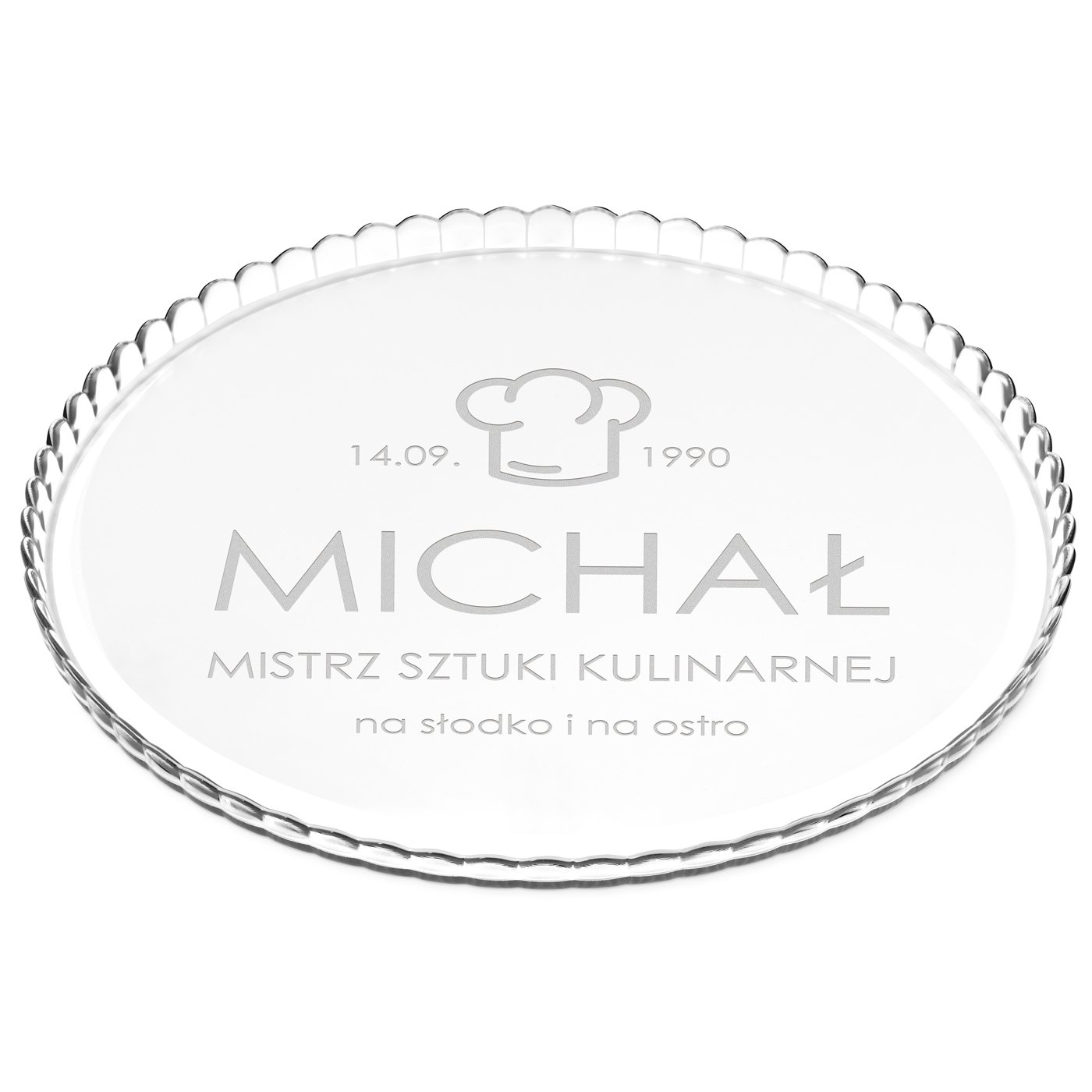 Patera szklana bez nki grawer dla niego