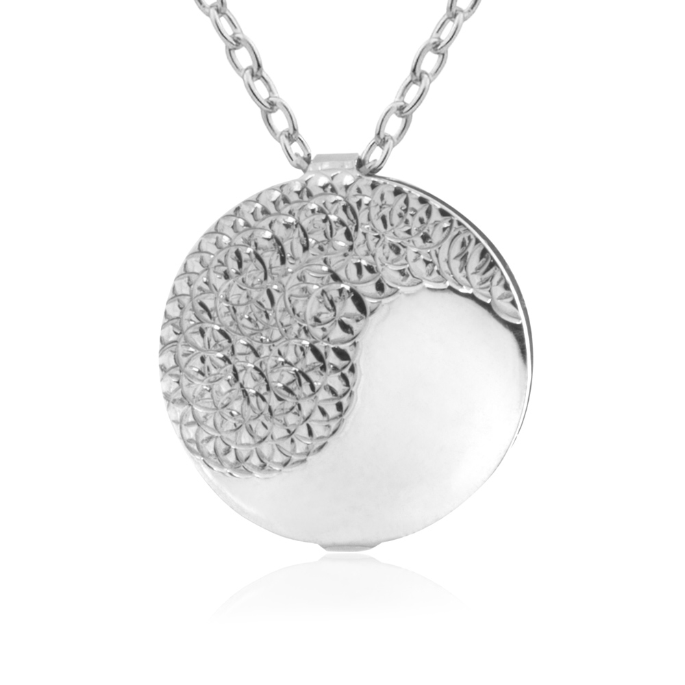 Srebrny Naszyjnik 925 Yin Yang Grawer