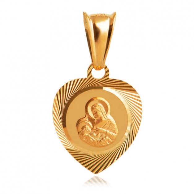 Srebrny Medalik 925 Złocony Matka Boska Grawer