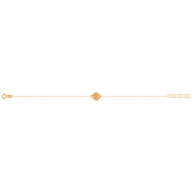 Złota bransoletka 585 łańcuszkowa koniczynka