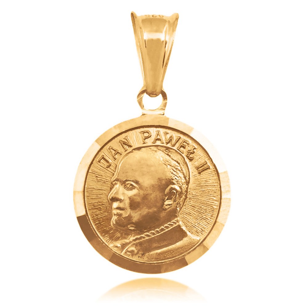 Srebrny Medalik 925 Zocony Jan Pawe II Grawer