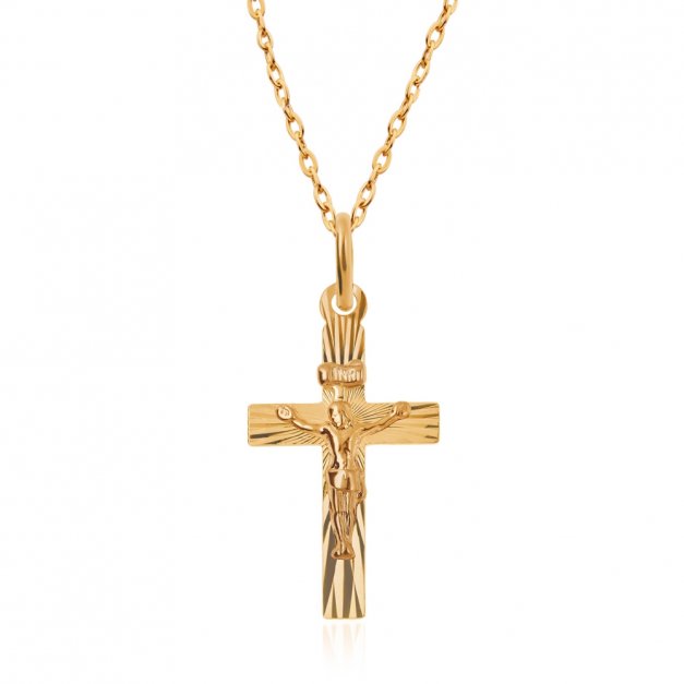 Złoty Krzyżyk 333 La Luce z Pasyjką Łańcuszek Grawer