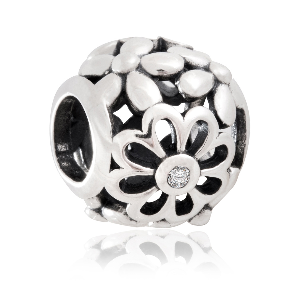 Charms Koralik Srebrny WIOSENNY BUKIET