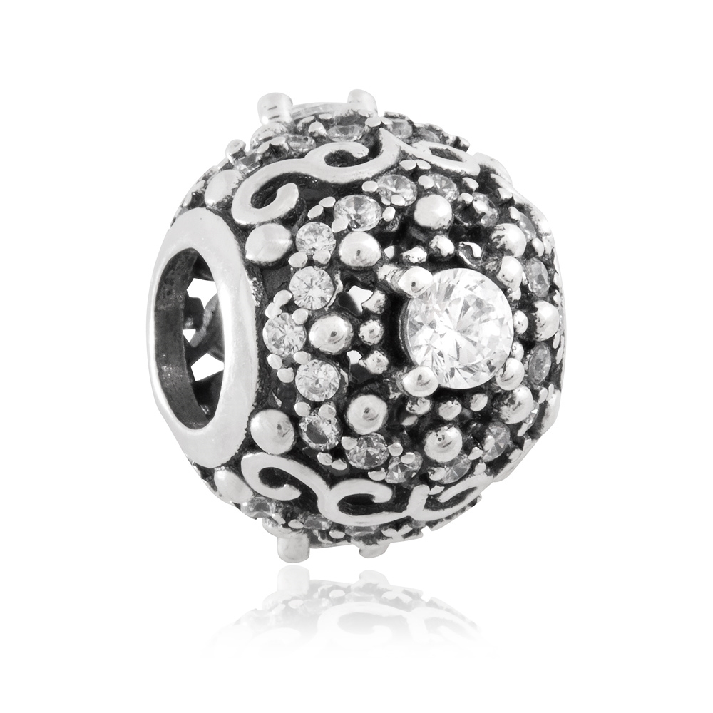 Charms Koralik Srebrny TRYLOGIA DIAMENTU