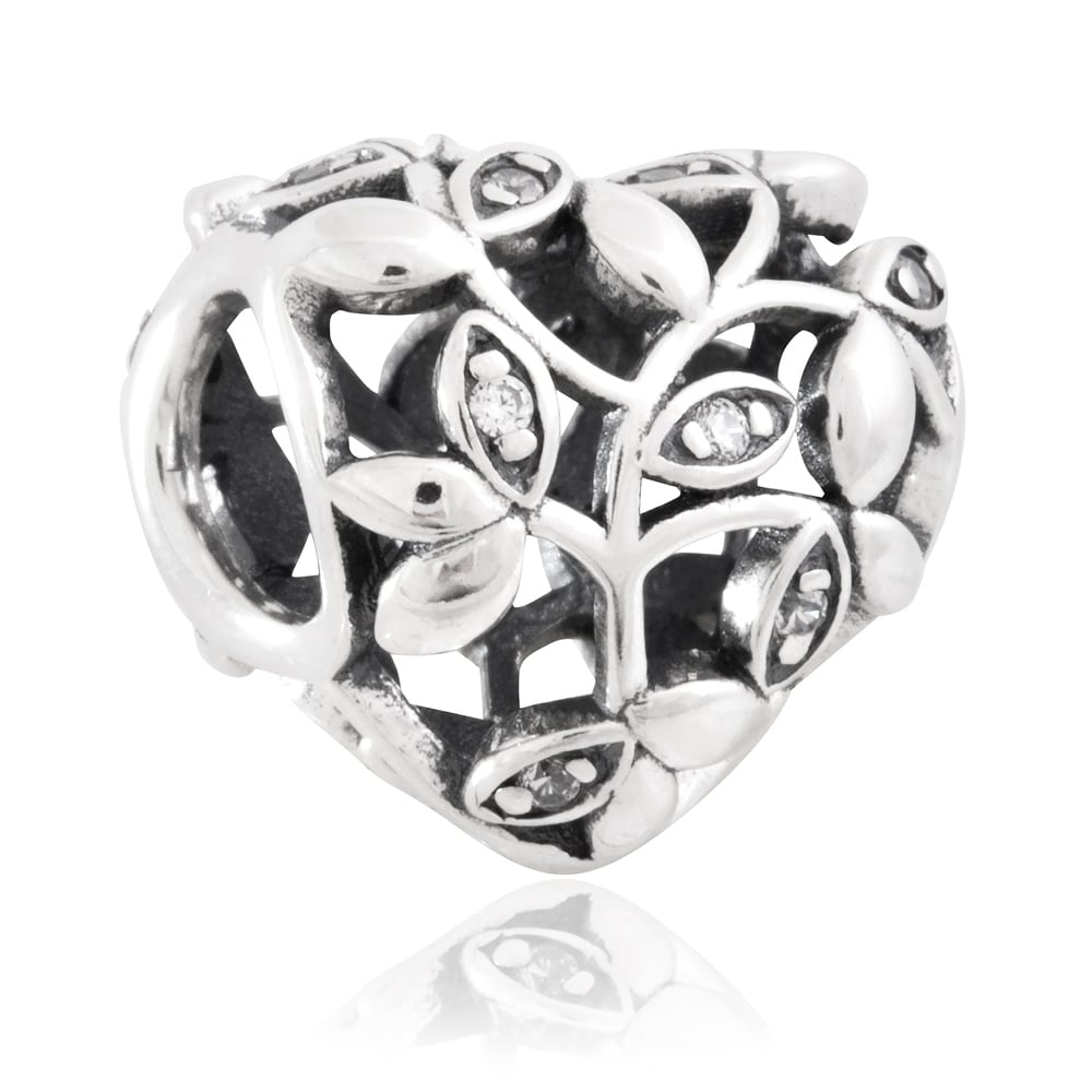 Charms Koralik Srebrny 925 SERCE ELFA